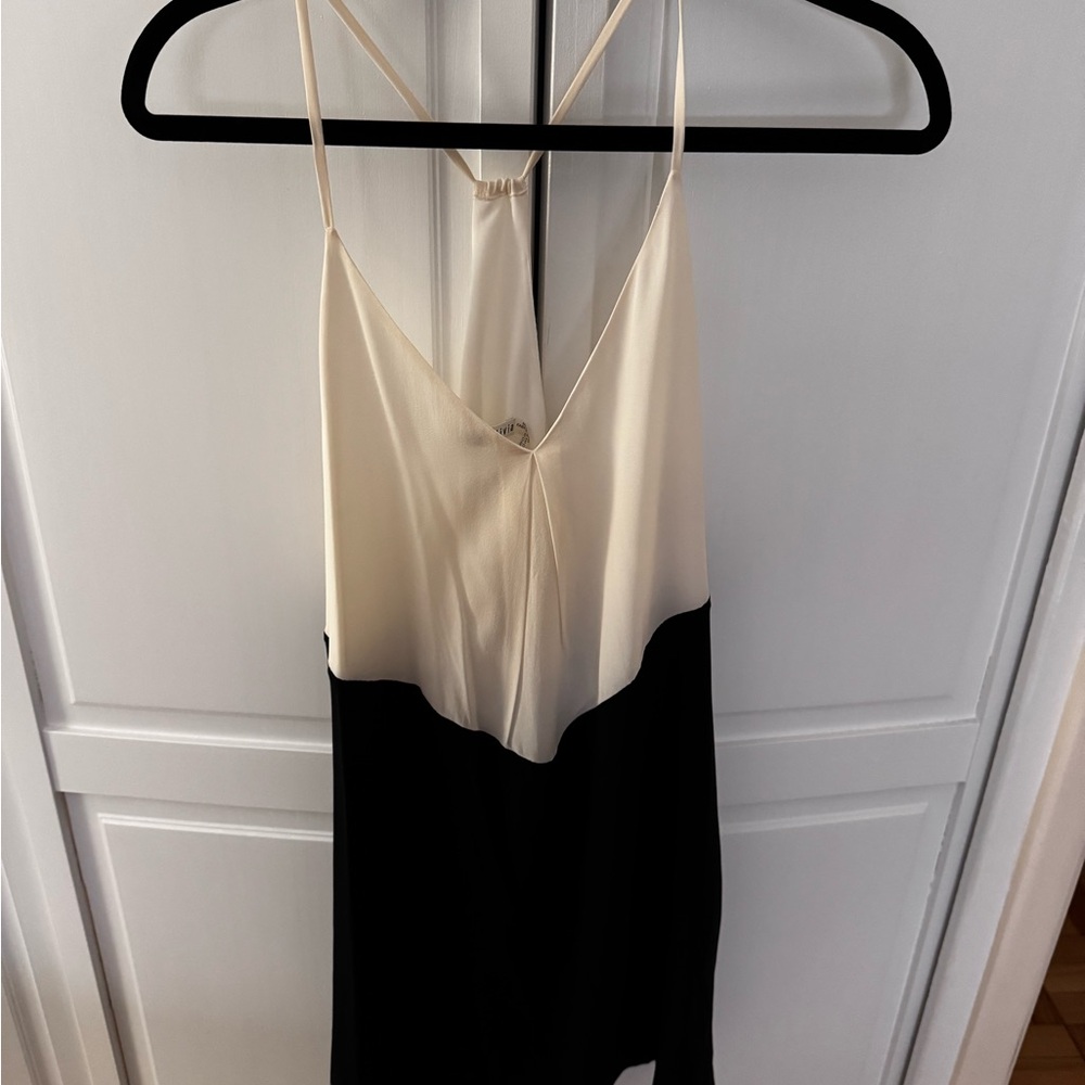 Elegant Black and Cream Dress